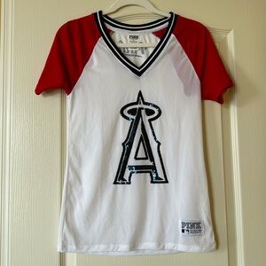 Victoria’s Secret Pink MLB collection. Angels jersey top